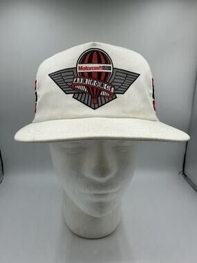 Vintage Ford Motorcraft Air Force 3 Stripe Snapback Hat Identity Tag USA Made